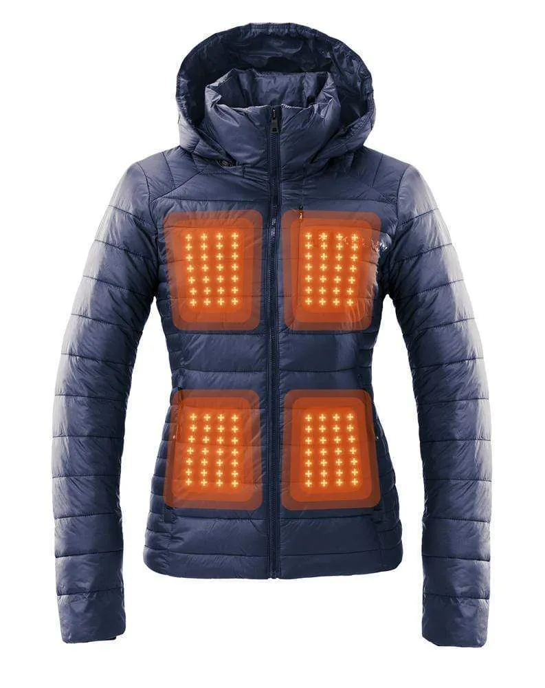 Aura Women's Heated Jacket | Space Blue by Kelvin Coats