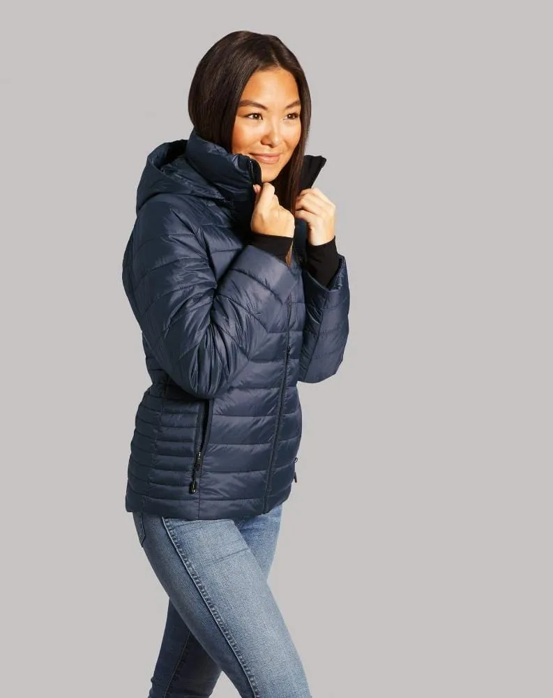 Aura Women's Heated Jacket | Space Blue by Kelvin Coats