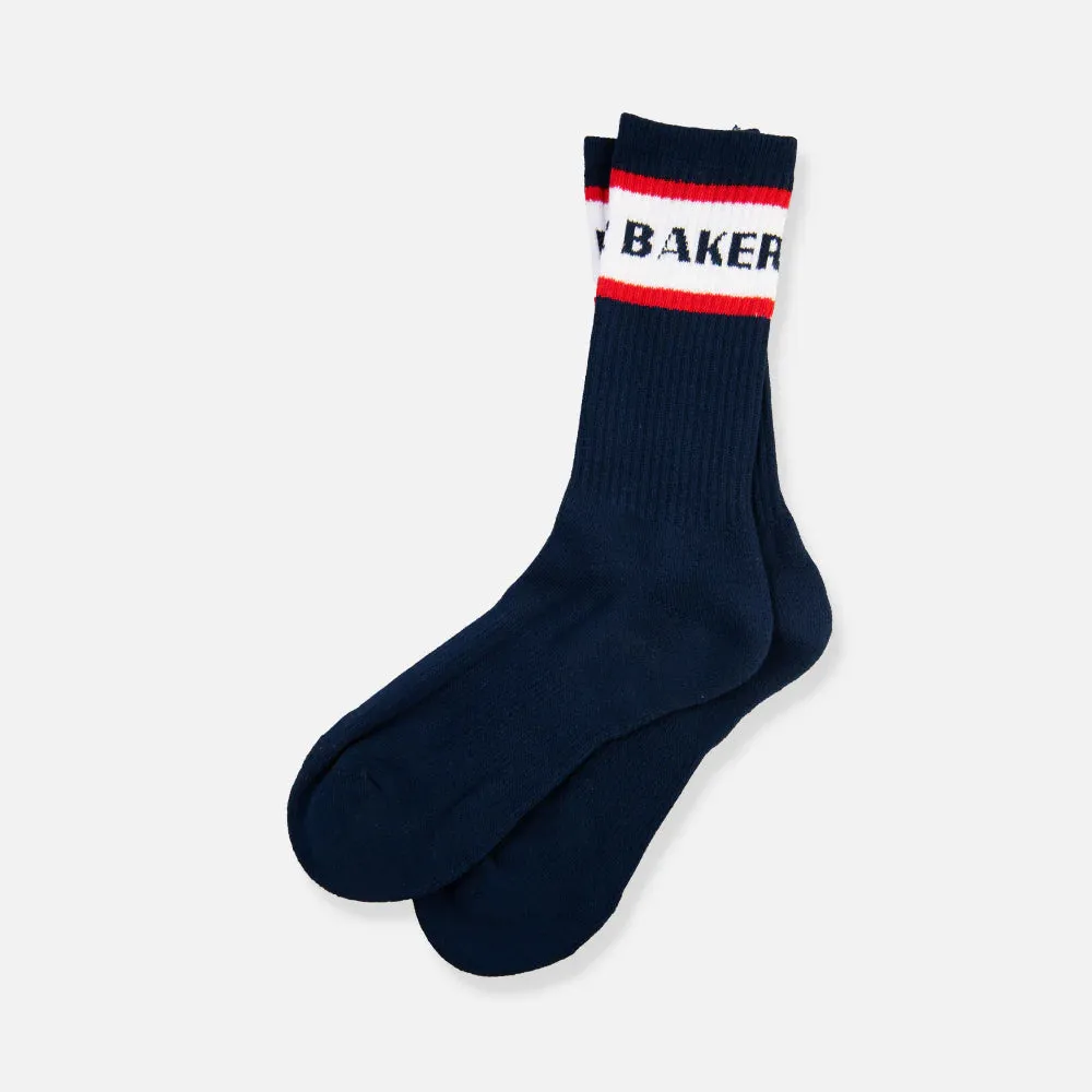 BAKER - RED STRIPE SOCKS NAVY