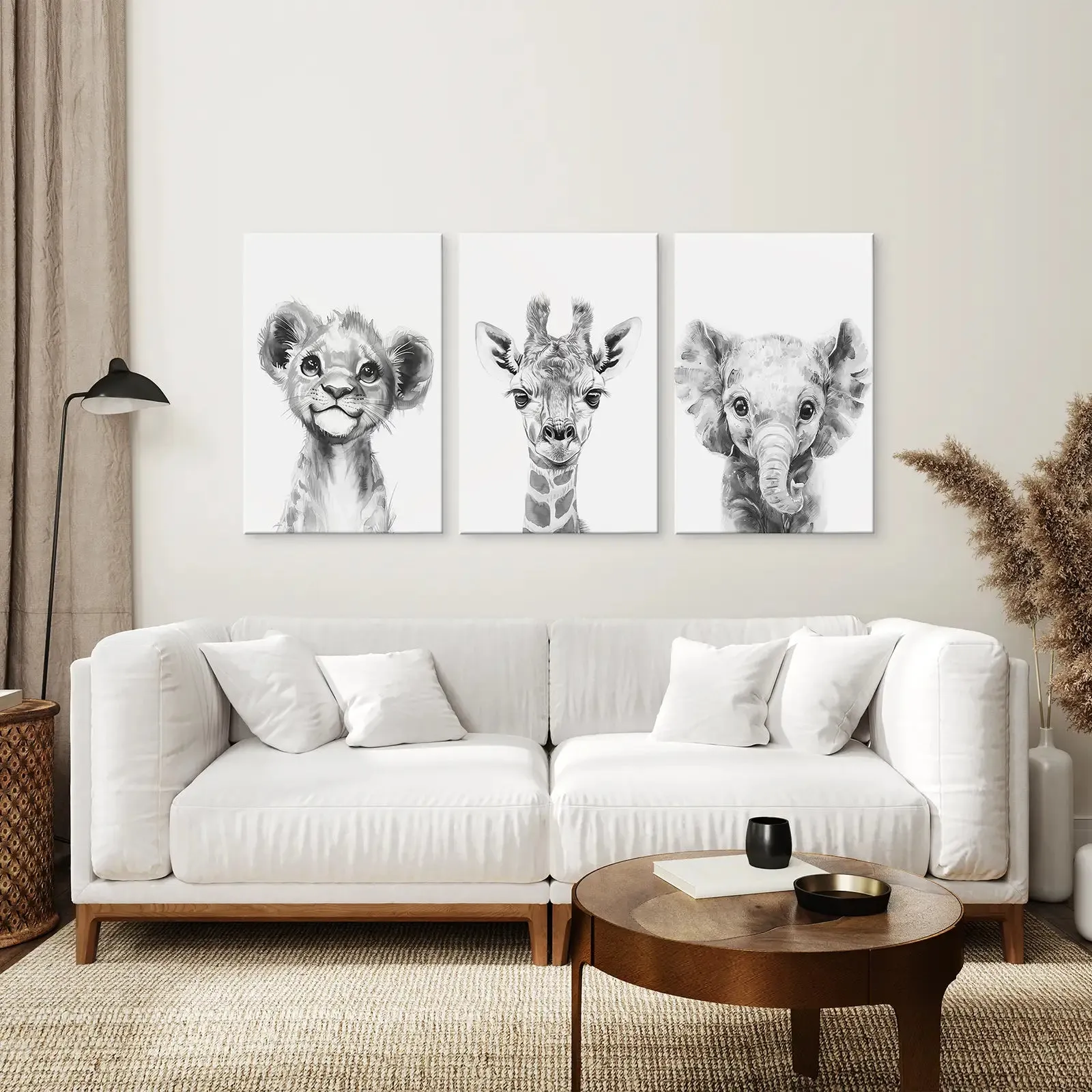 Black and White Jungle Animal Baby Room Decor