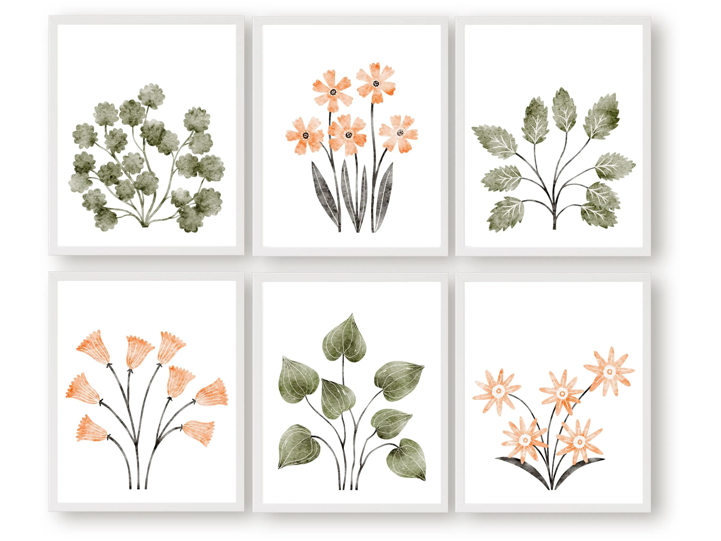 Botanical Nursery Prints - Set of 6