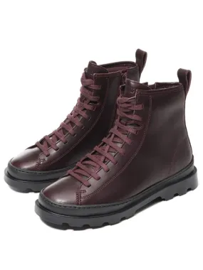 Brutus Medium Lace-up Worker Boots Burgundy