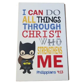 C&F Wooden Bat Girl Quote Plaque