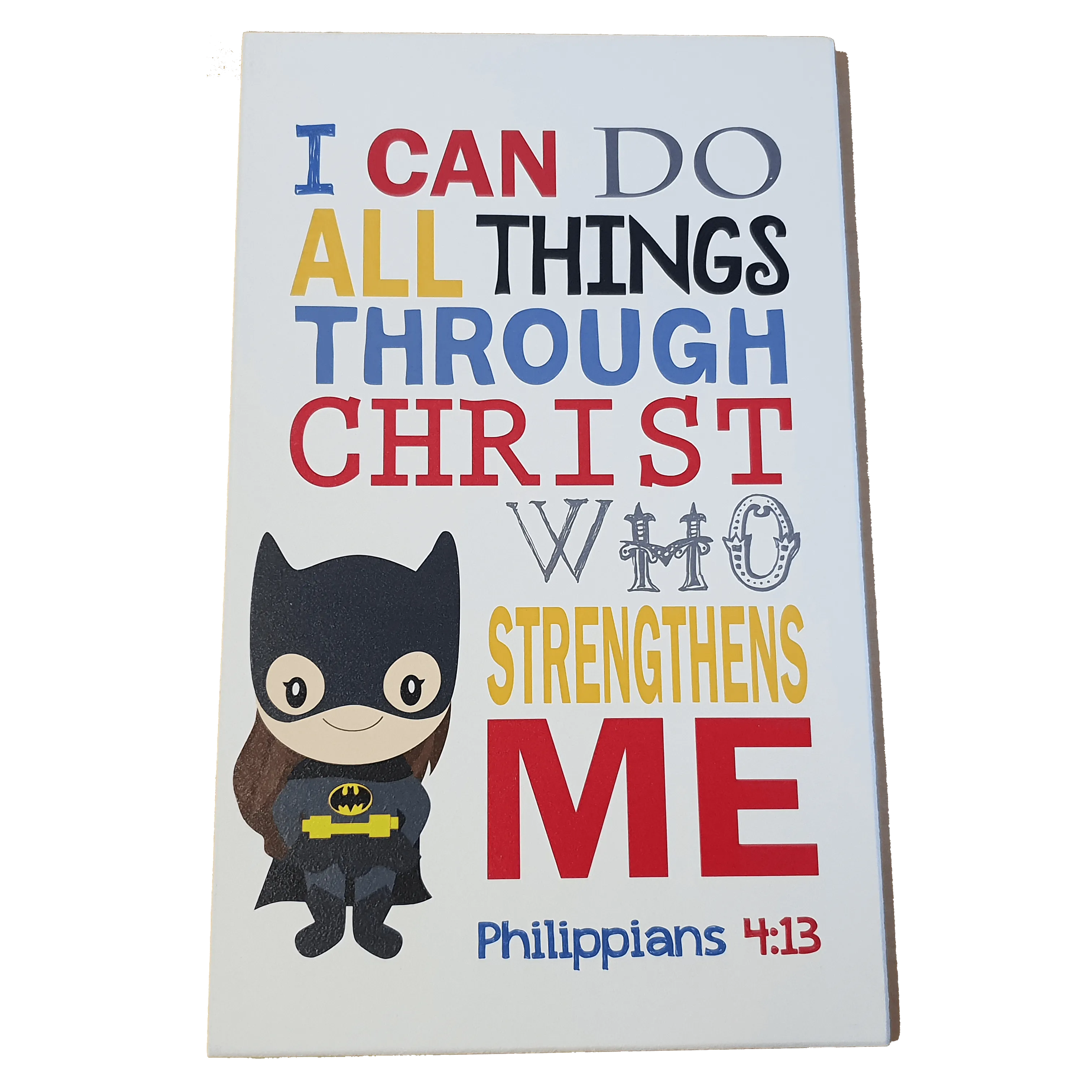 C&F Wooden Bat Girl Quote Plaque