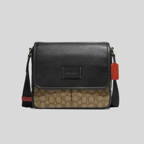 Coach Sprint Map Bag 25 In Signature Jacquard Khaki/Black Multi CE534