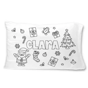 Colorable Personalized Pillowcase | Christmas Morning