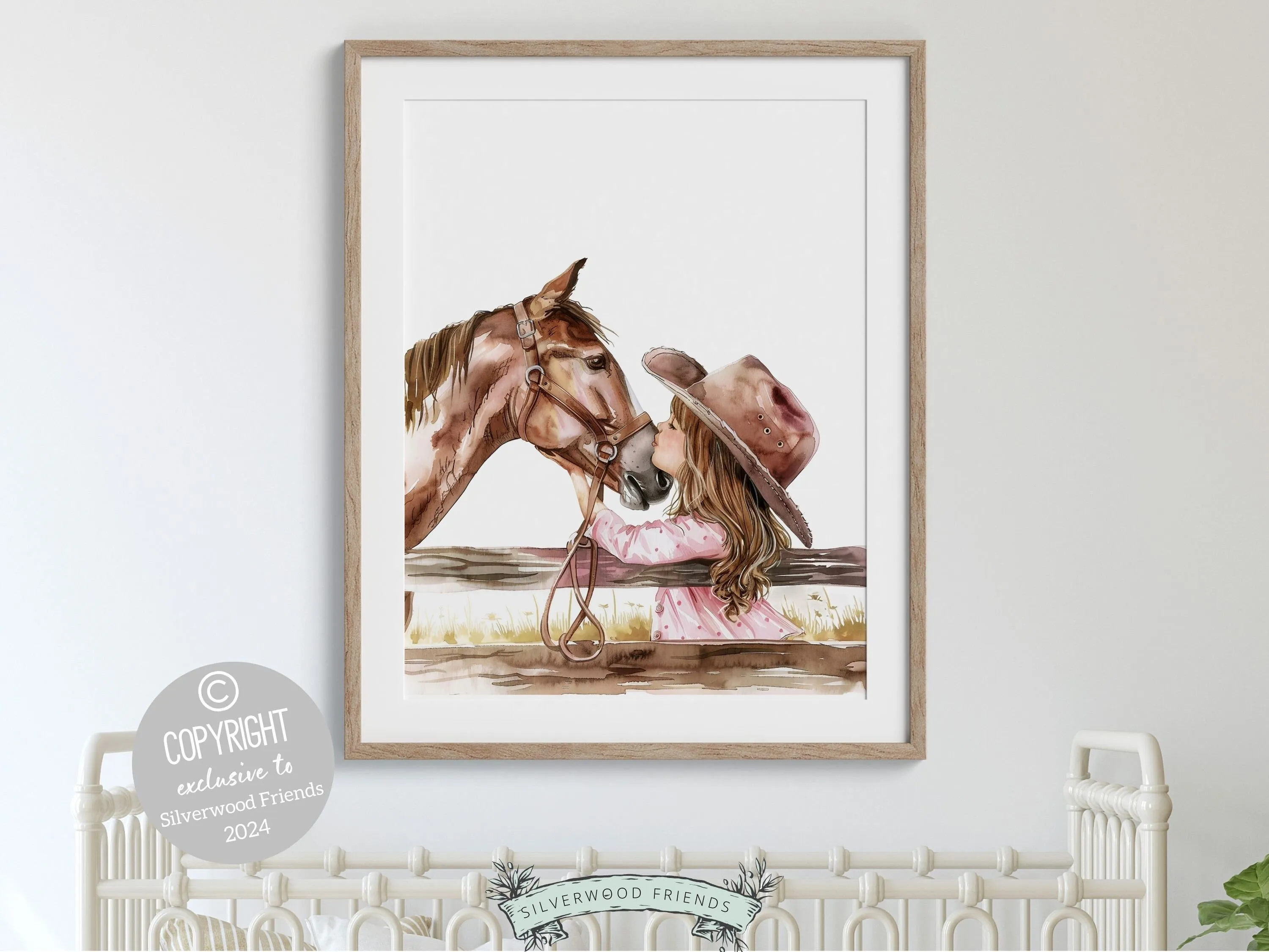 Cowgirl Horse Nursery Print