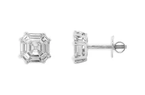 Earrings 14kt Gold Asscher Diamonds I VS 1.50 carats