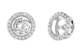 Earrings 18kt Gold Center Diamonds & Jacket Halo Studs