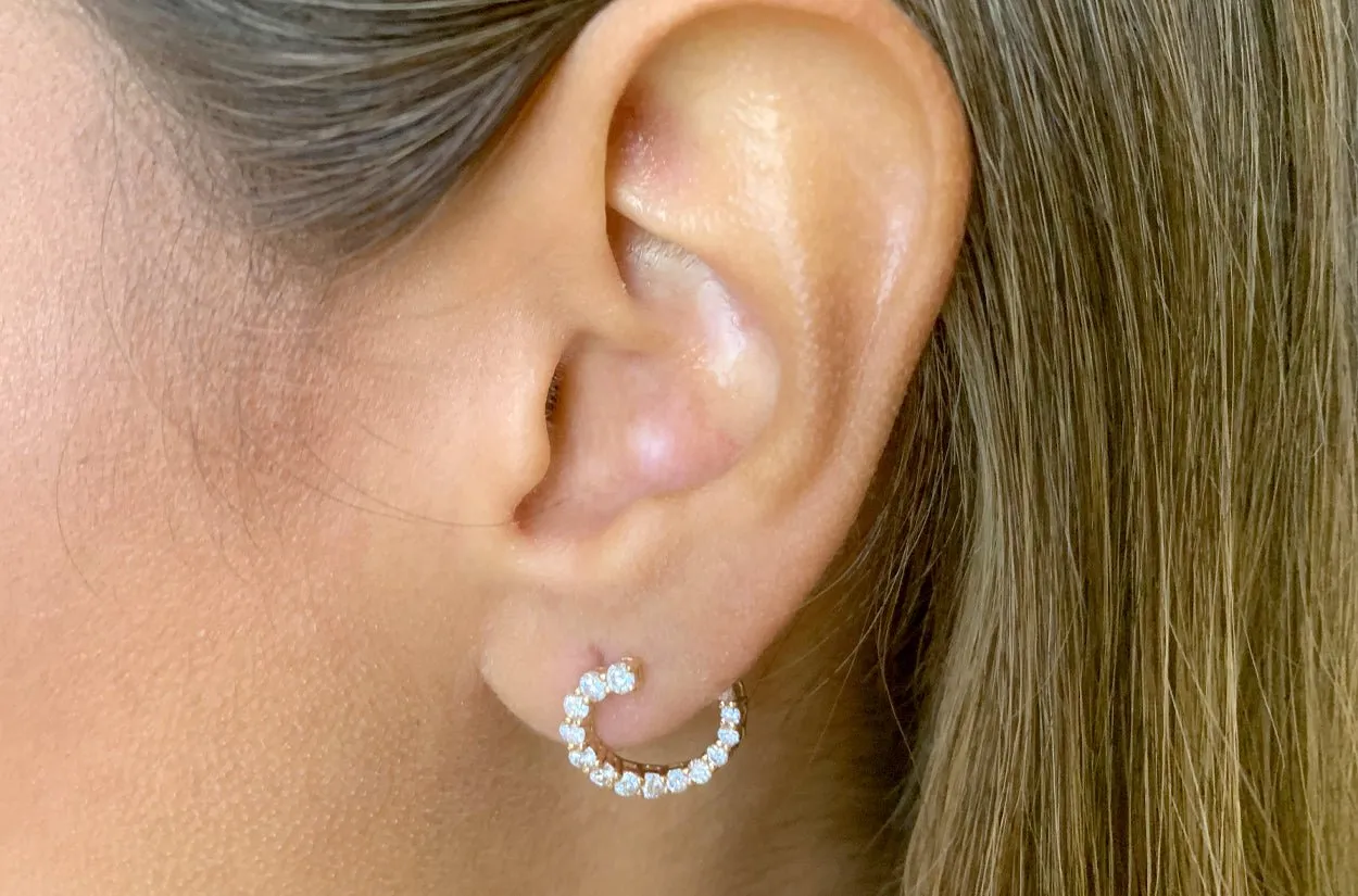 Earrings 18kt Open Circle & Diamonds