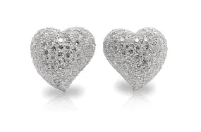 Earrings Clip Heart Shape 18kt Gold & Diamonds