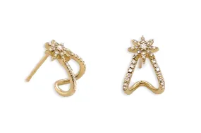 Earrings North Star 14kt Gold & Diamonds Lobe Studs