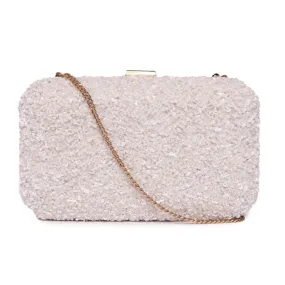 Embllished Jewel Box Clutch With Sling Strap