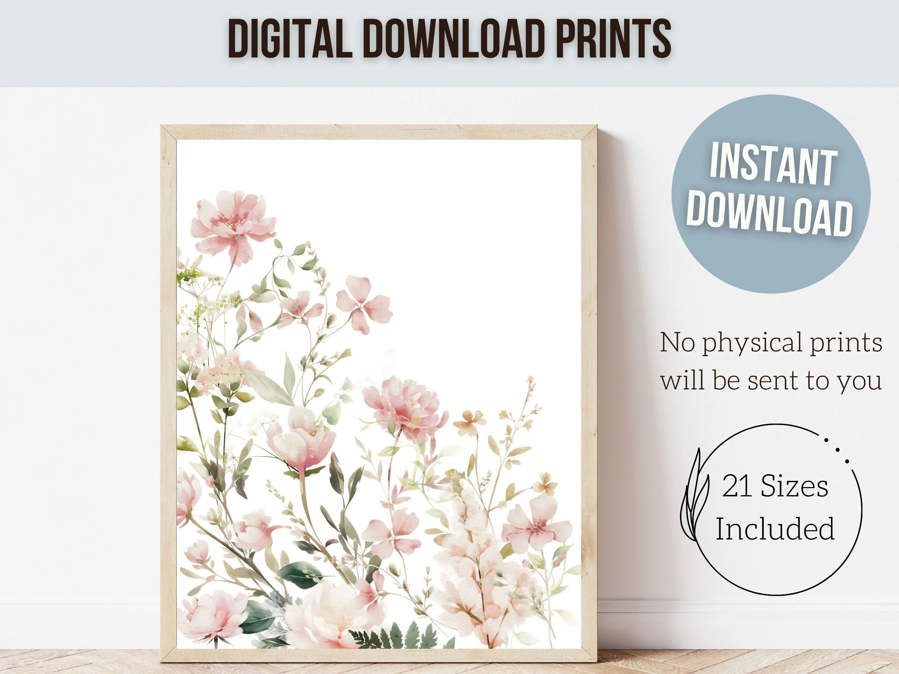 Floral Ballerina Nursery Prints