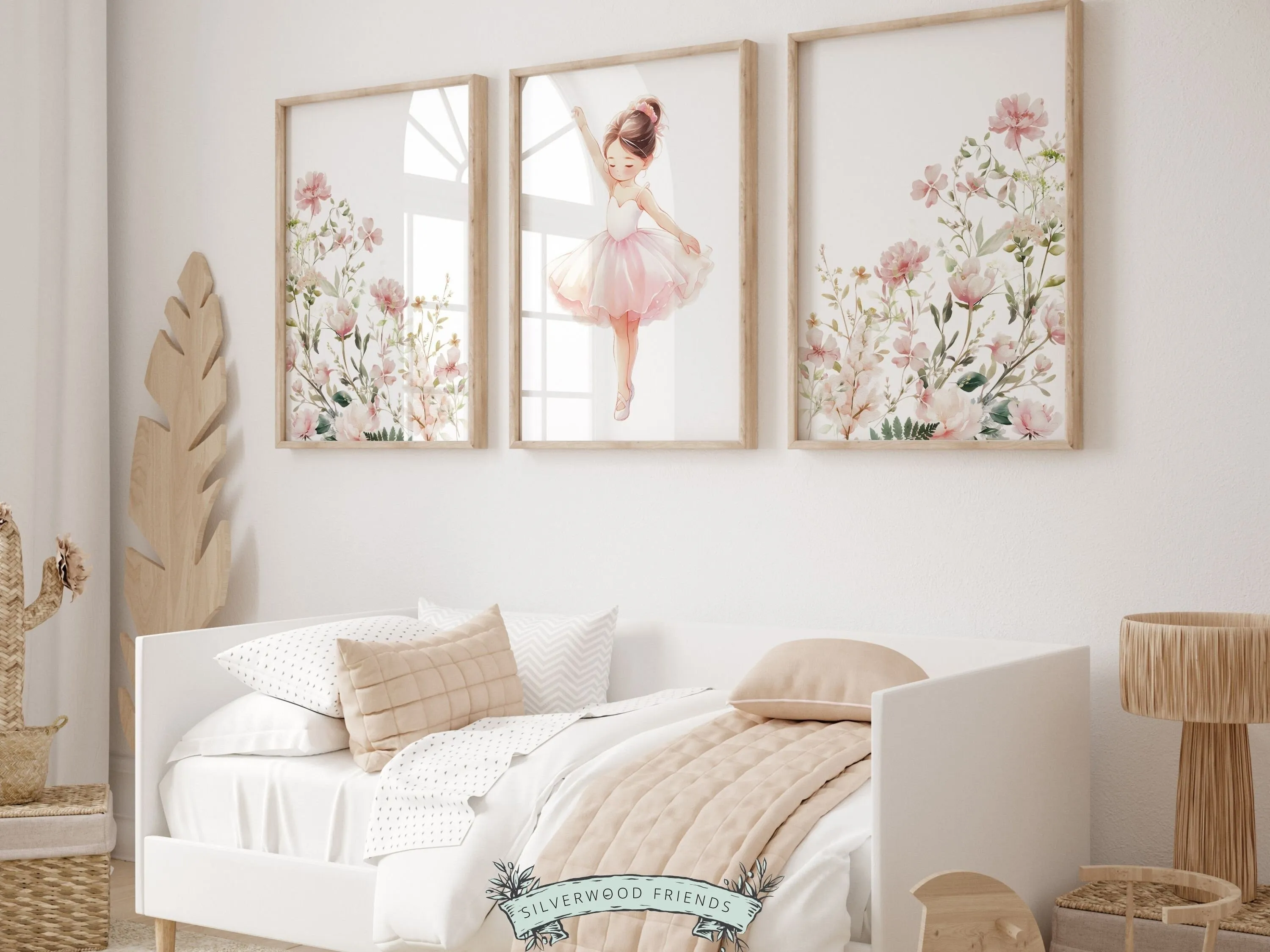 Floral Ballerina Nursery Prints