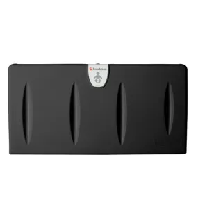 FOUNDATIONS® 100-EH-BP-02 Surface-Mounted, Horizontal-Folding BLACK Baby Changing Station with EZ Mount Backer Plate