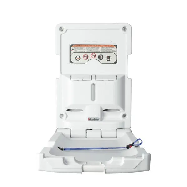 FOUNDATIONS® 100-EV Surface-Mounted, Vertical-Folding Light Gray Baby Changing Station