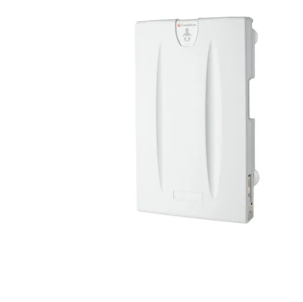 FOUNDATIONS® 100-EV Surface-Mounted, Vertical-Folding Light Gray Baby Changing Station