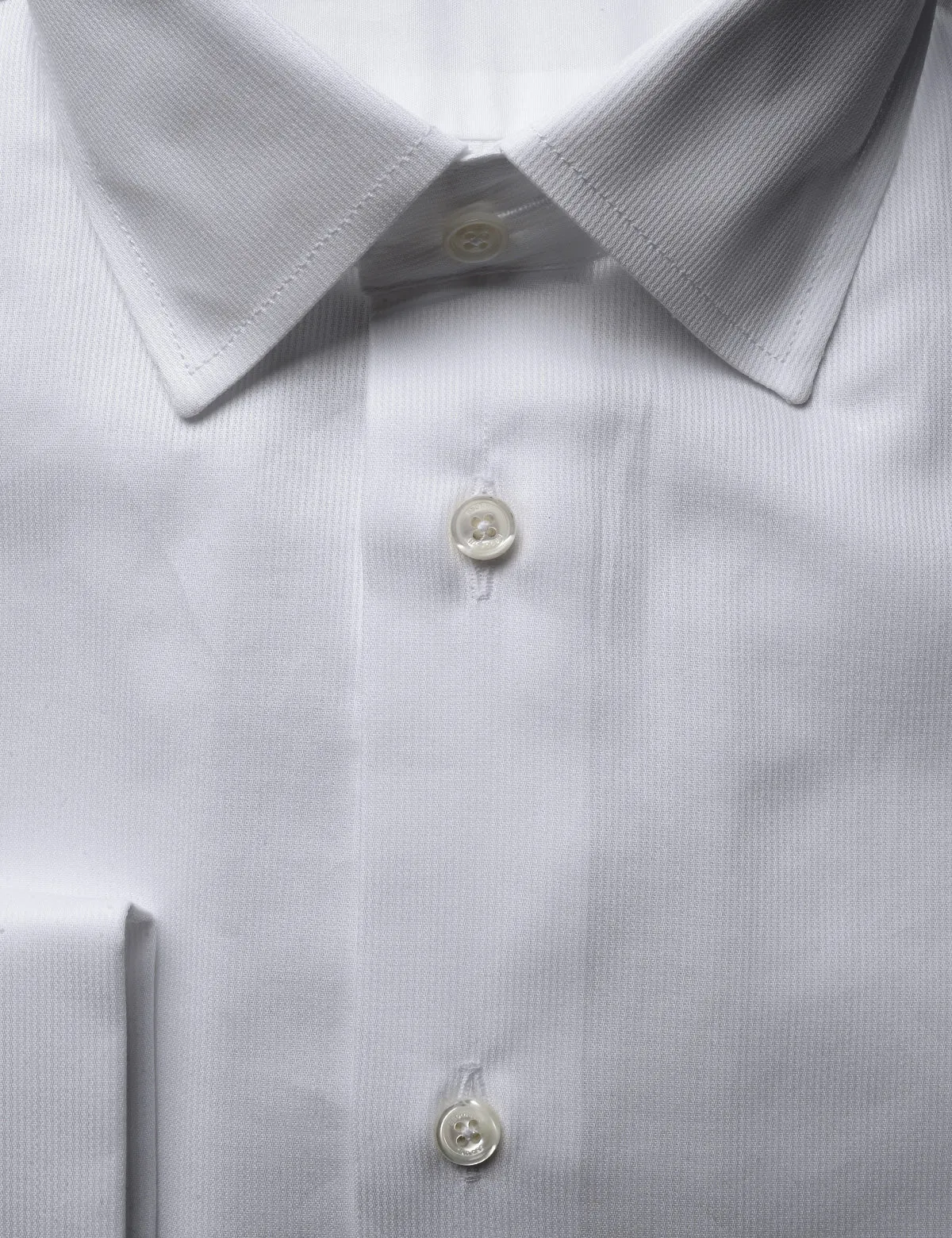 French Cuff Tuxedo Shirt With Removeable Buttons - Bar Pique