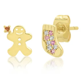 Gingerbread/Christmas Stocking Mismatched Studs