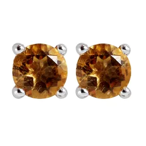 Oval Citrine Earrings 4mm