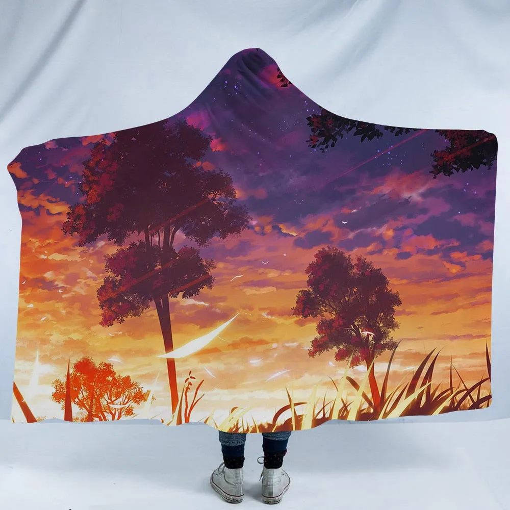 Psychedelic Scenery Hooded Blankets