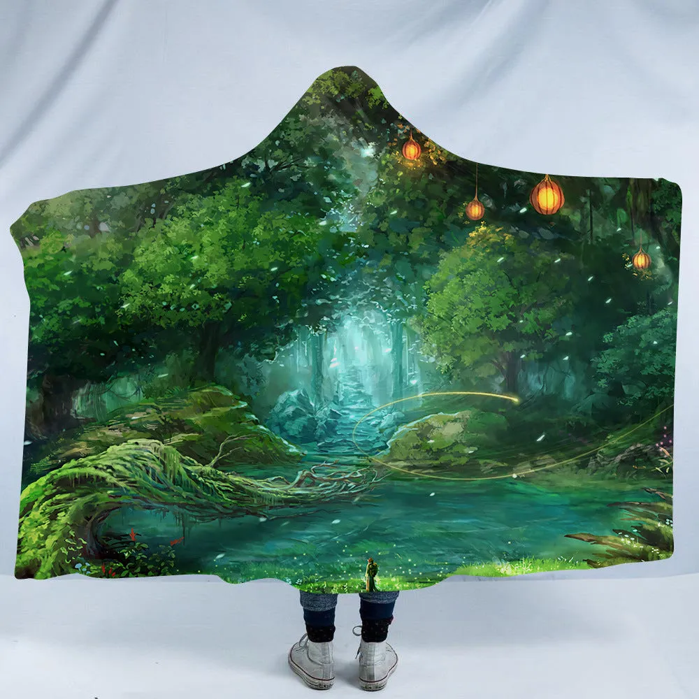 Psychedelic Scenery Hooded Blankets