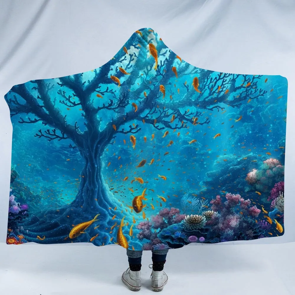 Psychedelic Scenery Hooded Blankets