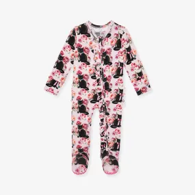 Purrsephone Footie Ruffled Zippered One Piece