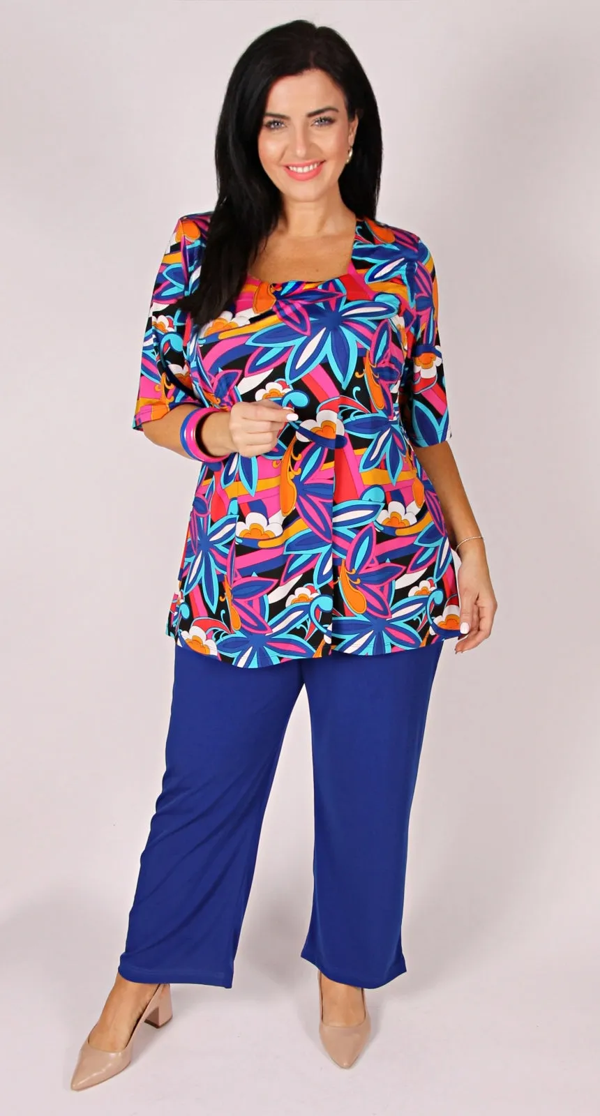 Sally Square Neck Top Fun Colours