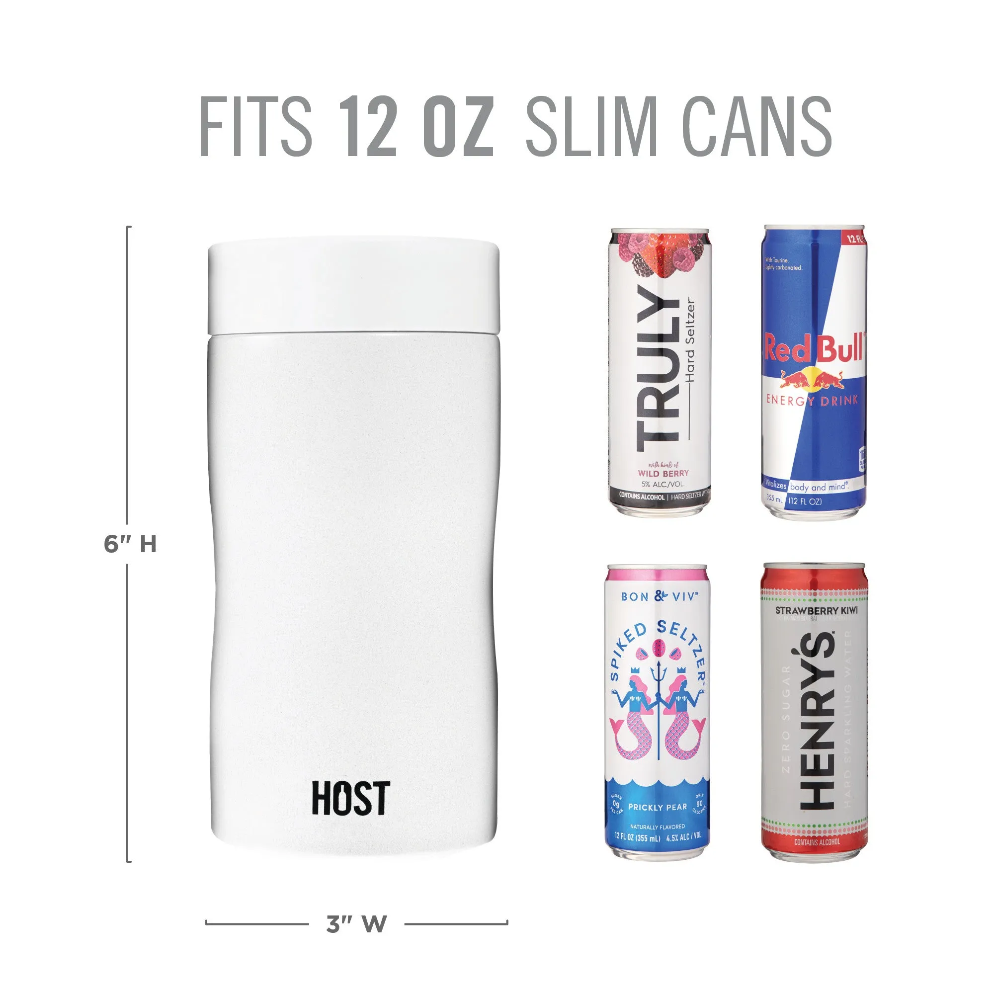 Stay-Chill Slim Can Cooler in Pearl White