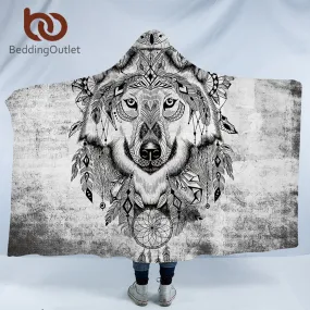 Tribal Animal Hooded Blanket