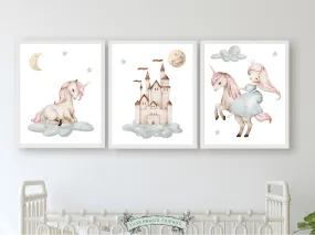 Unicorn Nursery Print Set of 3