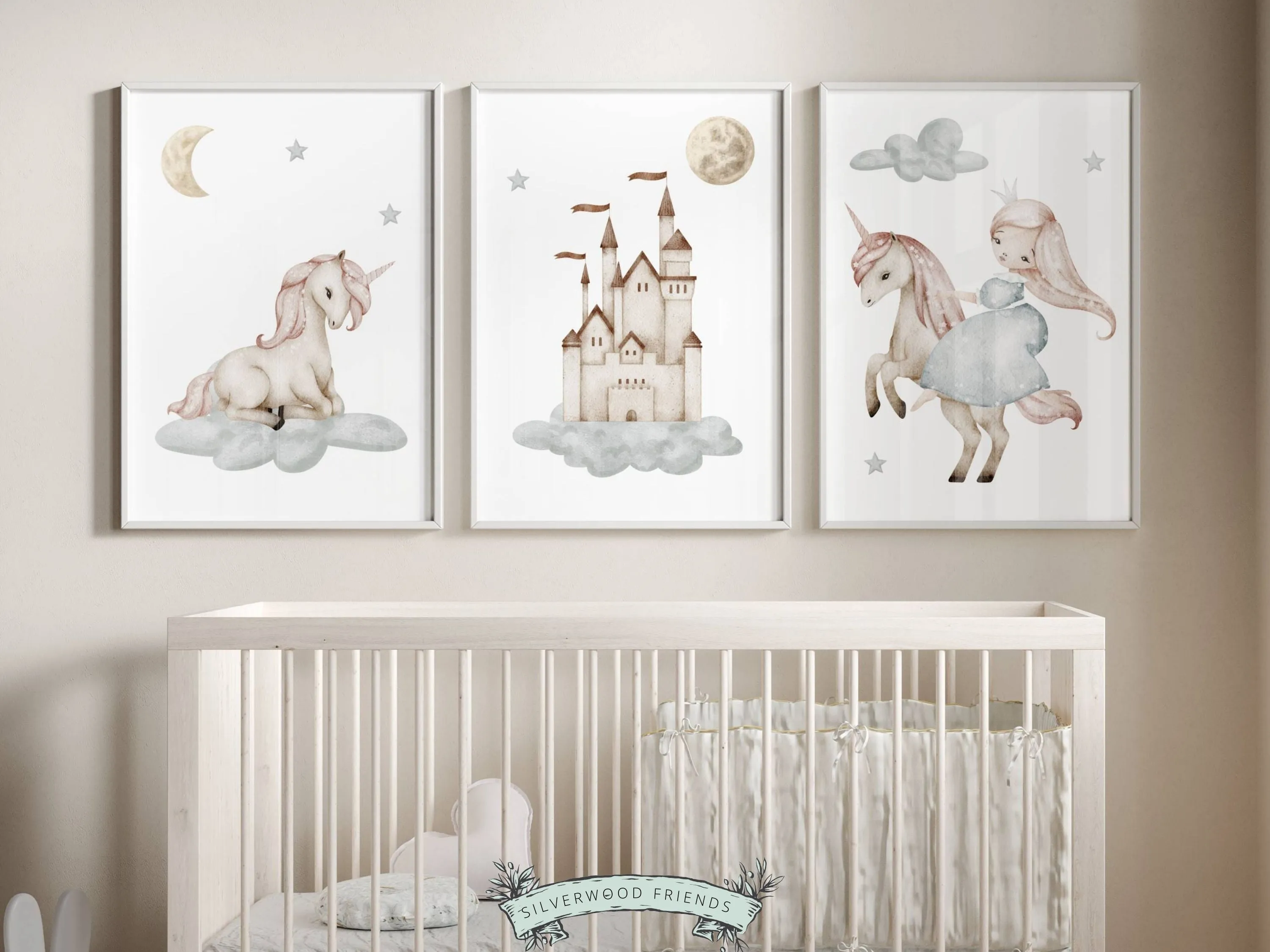 Unicorn Nursery Print Set of 3