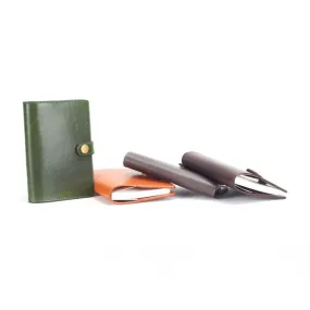 Vintage vegetable tanned leather wrinkled notebook