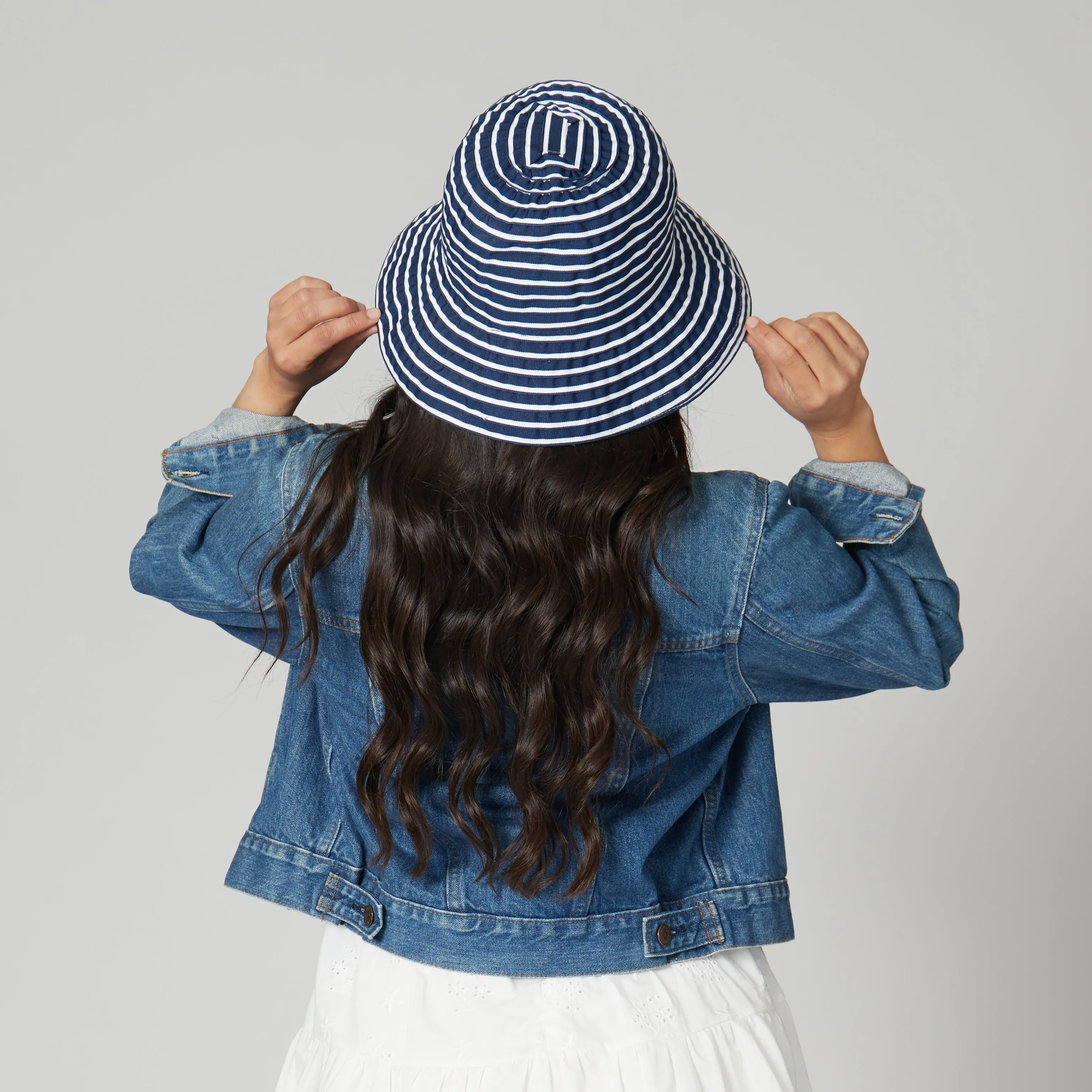 Women's Small Brim Ribbon Floppy - Navy